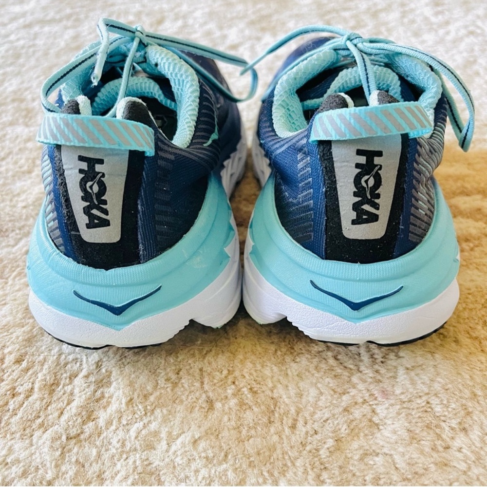 Hoka One One Bondi 5 Wide Medieval Blue Radiance Navy, Aqua, White Size 8.5 D - Picture 4 of 14